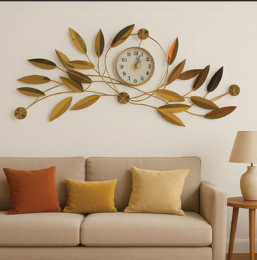 Gilded Leaf Timekeeper (50 x 25 Inches)